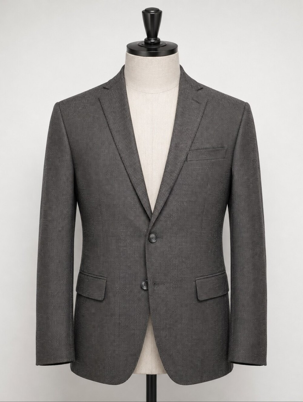 Forever 21 Men Grey Micro-Check Tailored Blazer Jacket Size L NWT